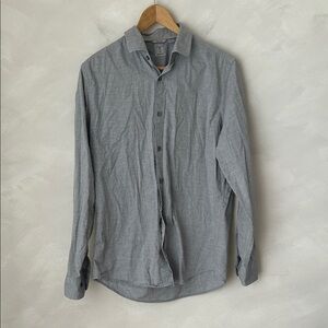 Tristan button down shirt 15 15.5 medium grey chevron